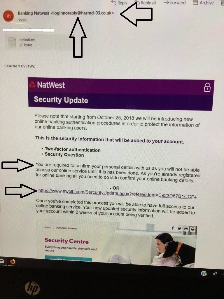 id theft and fraud natwest scam email